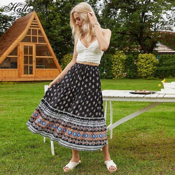 summer bohemian print skirts women pleated lace up maxi long skirt woman skirts casual womens clothes vintage clothing q1219, Black
summer bohemian print skirts women pleated lace up maxi long skirt woman skirts casual womens clothes vintage clothing q1219, Black