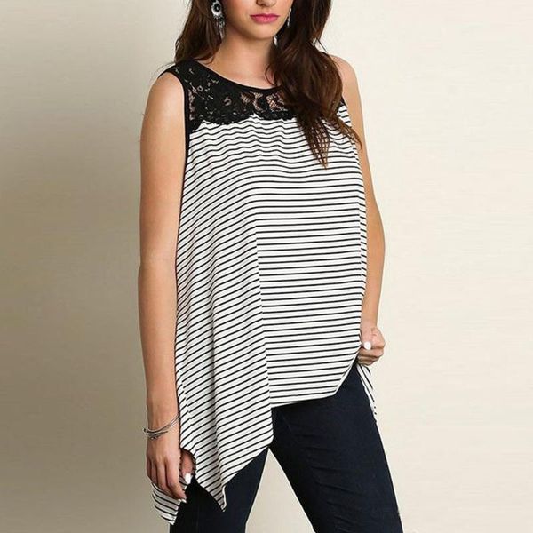 2020 women blouse loose lace splice striped sleeveless plus size casual ladies summer sleeveless blouse shirt blusas mujer1, White
2020 women blouse loose lace splice striped sleeveless plus size casual ladies summer sleeveless blouse shirt blusas mujer1, White