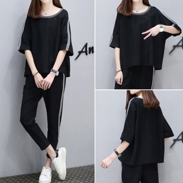 kmonf fat mm casual summer sports suit for women t-shirt 2020 slim new loose half sleeve t-shirt two piece set for korean women rrtrx, Gray
kmonf fat mm casual summer sports suit for women t-shirt 2020 slim new loose half sleeve t-shirt two piece set for korean women rrtrx, Gray