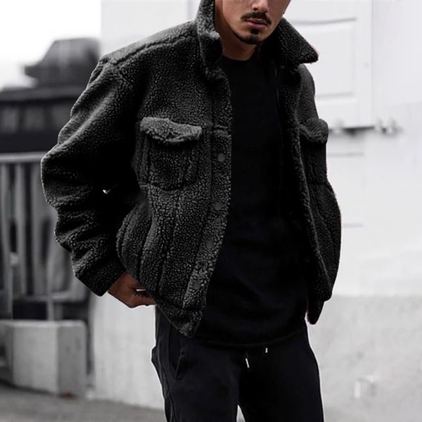 fashion woolen jacket solid handsome lamb cashmere loose winter jackets men out coat long sleeve keep warm coats streetwear lj201106, Black
fashion woolen jacket solid handsome lamb cashmere loose winter jackets men out coat long sleeve keep warm coats streetwear lj201106, Black