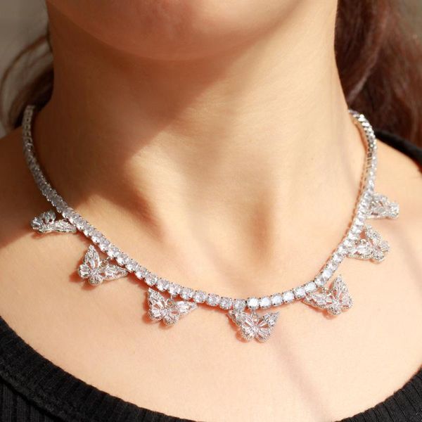 chains cwwzircons bling iced out white gold color cubic zirconia cute butterfly charm chain necklace collar for women jewelry cp070, Silver
chains cwwzircons bling iced out white gold color cubic zirconia cute butterfly charm chain necklace collar for women jewelry cp070, Silver