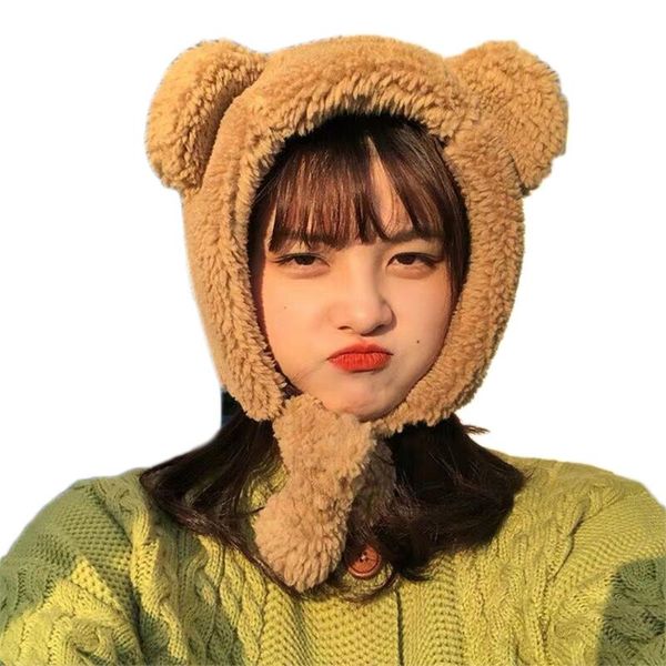 women thicken plush warm earflap hat bear ears windproof beanie cap chin strap d08e, Blue;gray
women thicken plush warm earflap hat bear ears windproof beanie cap chin strap d08e, Blue;gray