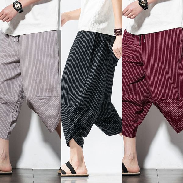 2020 summer new chinese linen capris men's baggy knickers trendy stripe casual harem pants shorts and shorts 8rcg0, Blue
2020 summer new chinese linen capris men's baggy knickers trendy stripe casual harem pants shorts and shorts 8rcg0, Blue