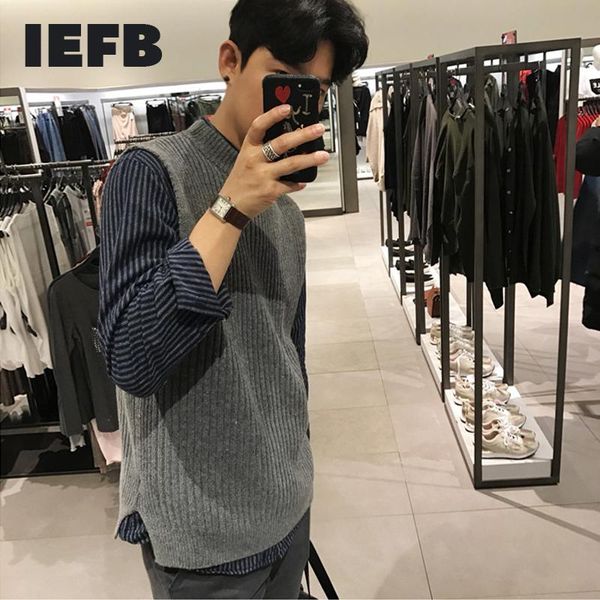 iefb 2021 new korean style pullover half high collar comfortable knitted vest men's sweater waistcoat split bottoms 9y5738, Black;white
iefb 2021 new korean style pullover half high collar comfortable knitted vest men's sweater waistcoat split bottoms 9y5738, Black;white