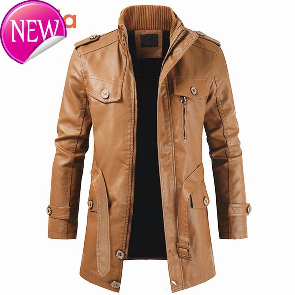 men 2020 spring new long warm fleece leather jacket trench men outwear brand thick casual motor vintage faux leather jacket men, Black
men 2020 spring new long warm fleece leather jacket trench men outwear brand thick casual motor vintage faux leather jacket men, Black