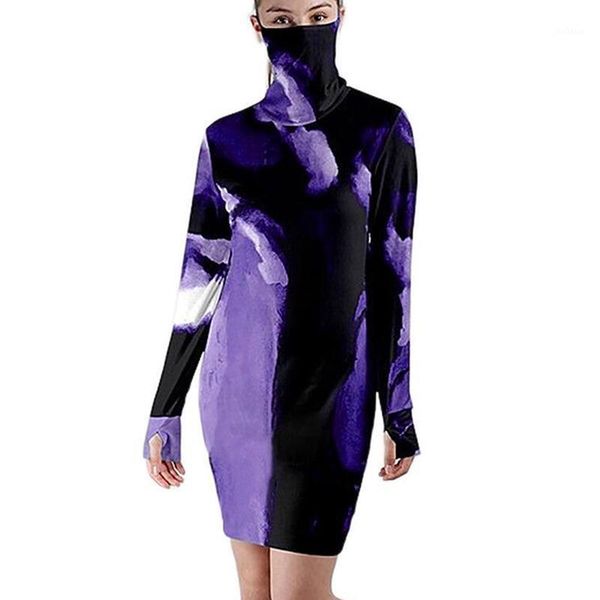 autumn women dress with mask tie dying turtleneck creative long sleeves ladies dress print female fashion mask1, Black;gray
autumn women dress with mask tie dying turtleneck creative long sleeves ladies dress print female fashion mask1, Black;gray