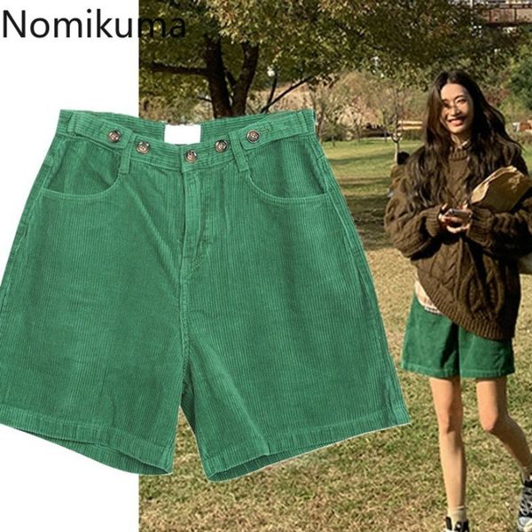 nomikuma high waist shorts solid color corduroy straight loose short pants women casual fashion bottoms female ropa mujer 210301, White;black
nomikuma high waist shorts solid color corduroy straight loose short pants women casual fashion bottoms female ropa mujer 210301, White;black