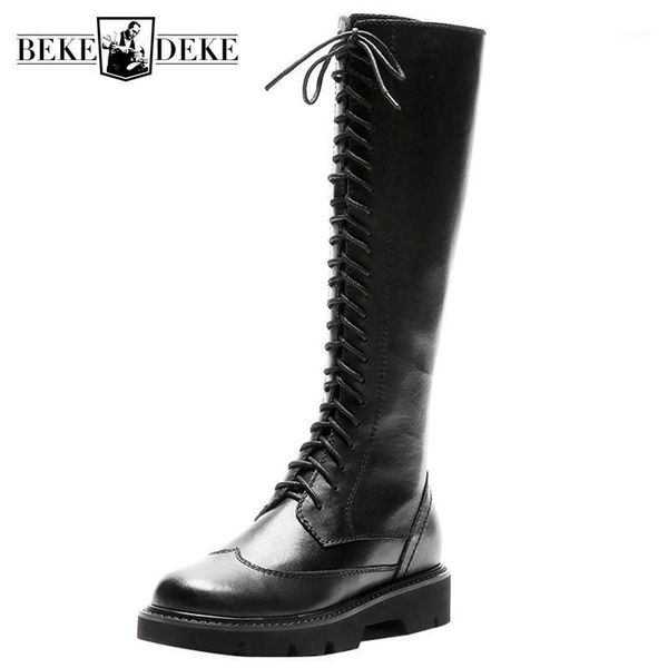 fashion women genuine leather knee high boots lace up thick platform flats winter fleece lining high knight riding boots1, Black
fashion women genuine leather knee high boots lace up thick platform flats winter fleece lining high knight riding boots1, Black