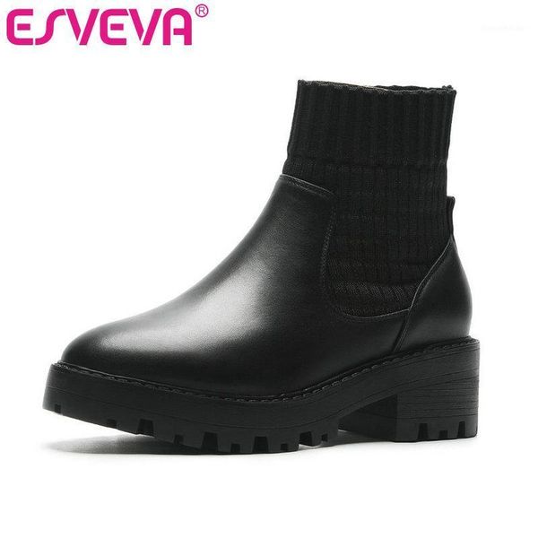 boots esveva 2021 women shoes winter ankle leather+pu square med heel elegant motorcycle fashion platform size 34-391, Black
boots esveva 2021 women shoes winter ankle leather+pu square med heel elegant motorcycle fashion platform size 34-391, Black