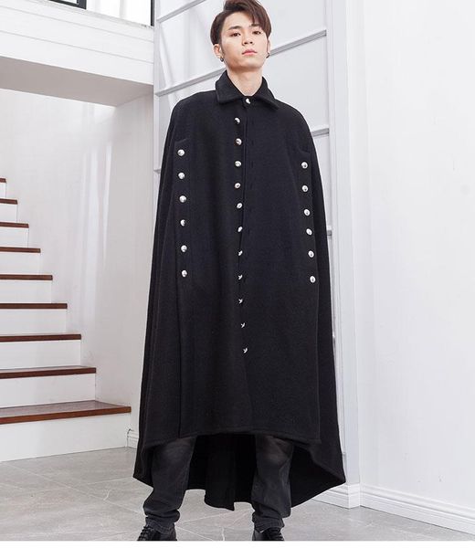 european, american and south korean versions of men's world war ii woolen cape coat fashionable man bat fashionable new style, Black
european, american and south korean versions of men's world war ii woolen cape coat fashionable man bat fashionable new style, Black
