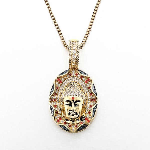 creative new buddha statue necklace pendant customized wholesale micro inlaid zircon gold plated buddha head pendant necklace, Black
creative new buddha statue necklace pendant customized wholesale micro inlaid zircon gold plated buddha head pendant necklace, Black