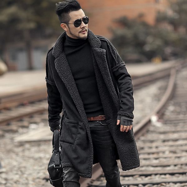 metrosexual man new winter long furry coat warm plush men slim fashion european style black cotton cardigan f7099, White;black
metrosexual man new winter long furry coat warm plush men slim fashion european style black cotton cardigan f7099, White;black