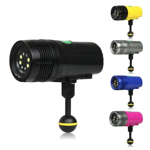 -19 New Scuba Diving Underwater 100m Led Video Camera Pgraphy Light Torch Powerful Waterproof Tactical Lamp