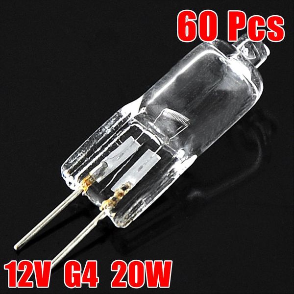 60pcs g4 галогенные лампочки 12v 20w прозрачный капсула корпус лампы освещения warm white для дома спальня оптовая кпт sqcxrv pp2006