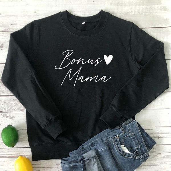 bonus mama 100% cotton sweatshirt casual women long sleeve jumper mom life pullovers funny mother's day gift sweatshirt dropship t20052, Black
bonus mama 100% cotton sweatshirt casual women long sleeve jumper mom life pullovers funny mother's day gift sweatshirt dropship t20052, Black