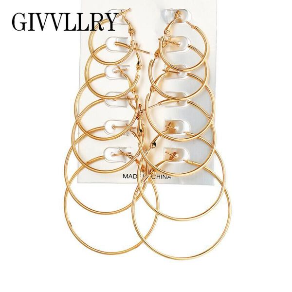 6pairs/set big size circle earrings for women earring set jewelry gift brinco, Golden;silver
6pairs/set big size circle earrings for women earring set jewelry gift brinco, Golden;silver