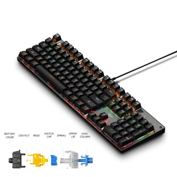 keyboards gaming mechanical keyboard blue switch six-color backlight change axis by yourself metal panel 104 keys wired for pc
keyboards gaming mechanical keyboard blue switch six-color backlight change axis by yourself metal panel 104 keys wired for pc