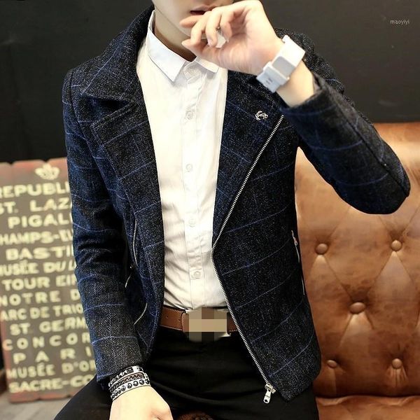 england style autumn mens personality plaid jackets fashion long sleeve zip turn down collar plus size slim fit male short coats1, Black;brown
england style autumn mens personality plaid jackets fashion long sleeve zip turn down collar plus size slim fit male short coats1, Black;brown