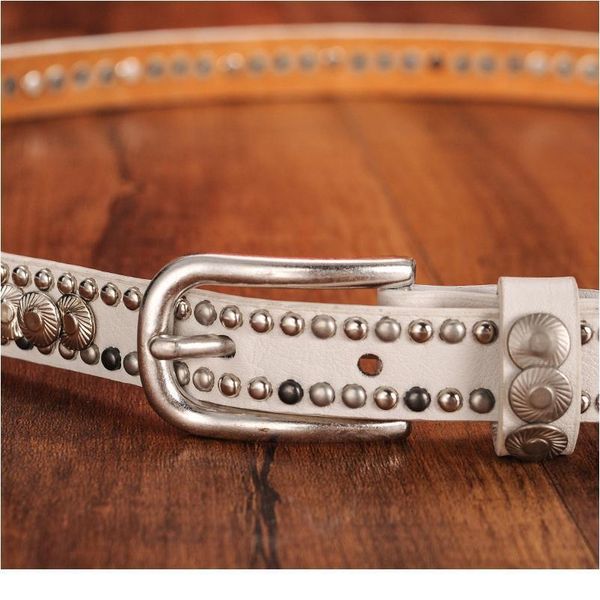 dinisiton luxury women rivet thin belt punk rock belts cowskin genuine leather handcrafted female hip hop jeans str jllube, Black;brown
dinisiton luxury women rivet thin belt punk rock belts cowskin genuine leather handcrafted female hip hop jeans str jllube, Black;brown