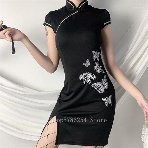 retro elegant cheongsam women chinese qipao dress butterfly print female black cool split skirt 2020 summer gothic party wear1, Red
retro elegant cheongsam women chinese qipao dress butterfly print female black cool split skirt 2020 summer gothic party wear1, Red