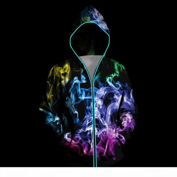 mens women colorful glowing coat 3d wolf animal print led luminous zipper blouse punk style hoodie sudaderas con capucha, Black
mens women colorful glowing coat 3d wolf animal print led luminous zipper blouse punk style hoodie sudaderas con capucha, Black