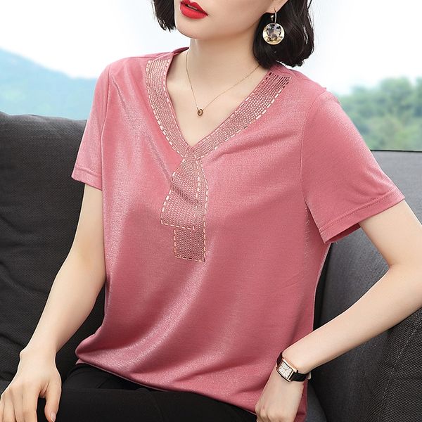 women's short-sleeved t- loose slimming 2020 summer new casual large size fashion small shirt middle-aged mom t-shirt t-shirt fupcw fup, White
women's short-sleeved t- loose slimming 2020 summer new casual large size fashion small shirt middle-aged mom t-shirt t-shirt fupcw fup, White