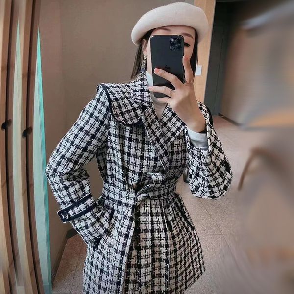2021 Women's Coats New Fall Thick Korean Winter Double Wool Sash Plaid Vintage Fleece Jacket HYMA, Black
2021 Women's Coats New Fall Thick Korean Winter Double Wool Sash Plaid Vintage Fleece Jacket HYMA, Black