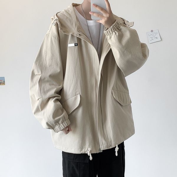 literature and art work jacket men's spring autumn korean fashion cool functional hooded casual coat, Black;brown
literature and art work jacket men's spring autumn korean fashion cool functional hooded casual coat, Black;brown