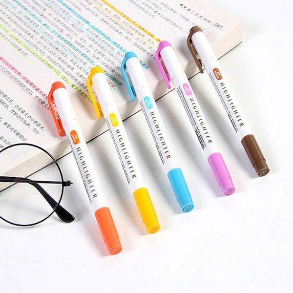 5 Pcs/set Cute Mild Liner Double Headed Highlighter Pen Drawing Stationery Color Fluorescent Marker Pen Office School Supplies
5 Pcs/set Cute Mild Liner Double Headed Highlighter Pen Drawing Stationery Color Fluorescent Marker Pen Office School Supplies