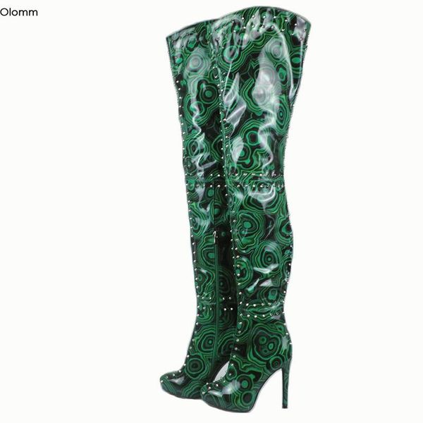 olomm 2020 women platform thigh high boots rivets stiletto heels boots round toe gorgeous green shoes women us size 5-15, Black
olomm 2020 women platform thigh high boots rivets stiletto heels boots round toe gorgeous green shoes women us size 5-15, Black