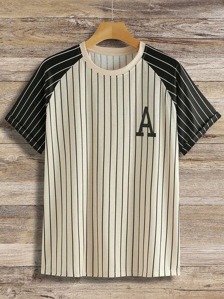 men letter & striped print tee k0ix#, White;black
men letter & striped print tee k0ix#, White;black
