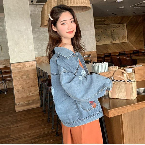 jujuland woman embroidered denim jacket frayed hole blue autumn winter casual outwear 68431, Black;brown
jujuland woman embroidered denim jacket frayed hole blue autumn winter casual outwear 68431, Black;brown