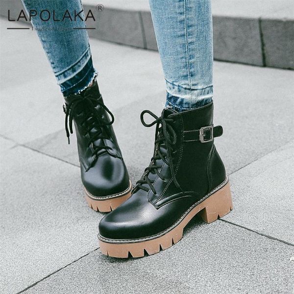 lapolaka 2021 new fashion big size 43 non-slip comfy work office shoes ladies boots woman buckle shoelaces trendy booties female, Black
lapolaka 2021 new fashion big size 43 non-slip comfy work office shoes ladies boots woman buckle shoelaces trendy booties female, Black