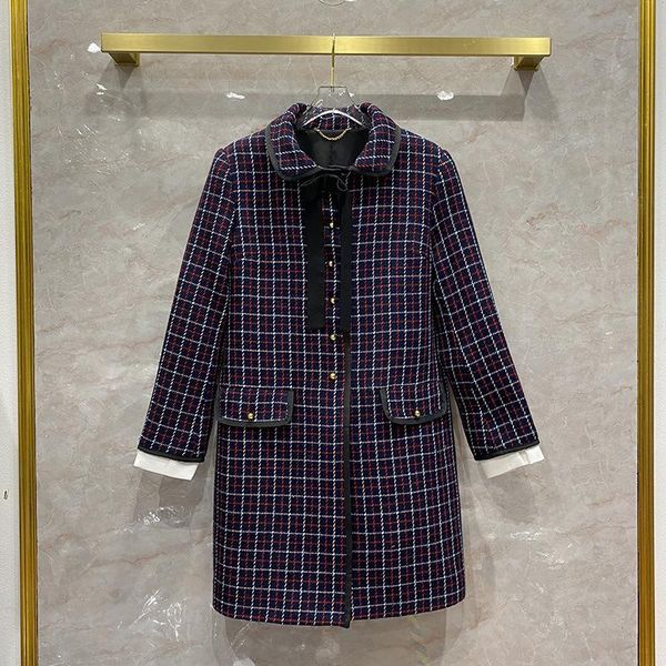 women's wool & blends 2021 autumn designer plaid coat fashion sweet women peter pant collar overcoat c540, Black
women's wool & blends 2021 autumn designer plaid coat fashion sweet women peter pant collar overcoat c540, Black