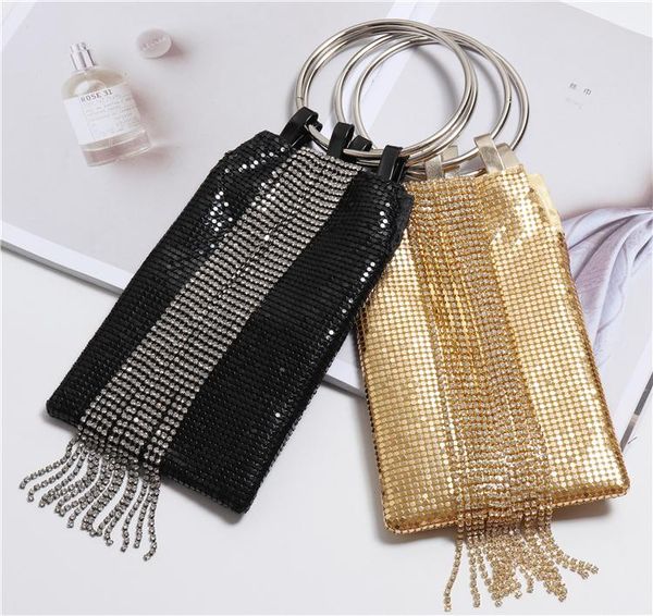 elegant ladies double ring totes handbag silver gold black sequined rhinestone tassel fringe evening bags party show wedding bag
elegant ladies double ring totes handbag silver gold black sequined rhinestone tassel fringe evening bags party show wedding bag