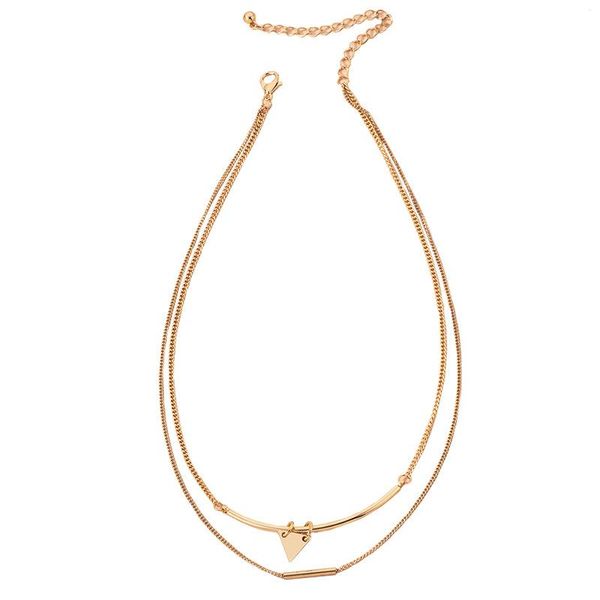 2021 ins gold chain double layers tube triangle geometric minimalism choker pendant necklace trendy korean fashion party jewelry, Silver
2021 ins gold chain double layers tube triangle geometric minimalism choker pendant necklace trendy korean fashion party jewelry, Silver