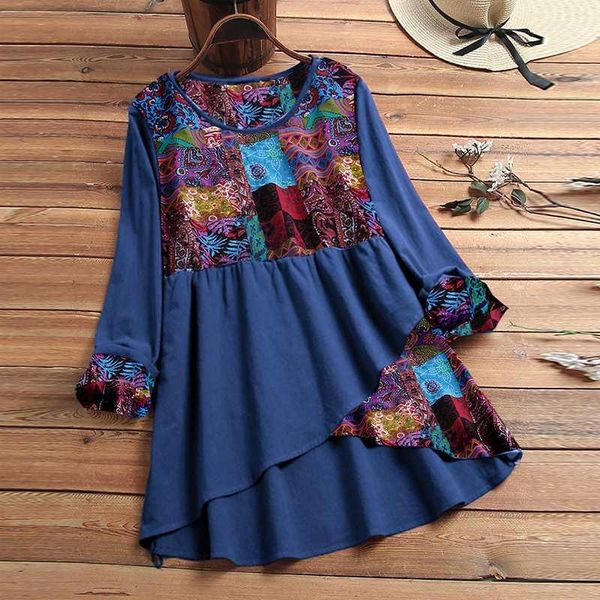 women's blouses & shirts 2021 spring long sleeve blouse zanzea casual asymmetrical women vintage print patchwork cotton tunic female c, White
women's blouses & shirts 2021 spring long sleeve blouse zanzea casual asymmetrical women vintage print patchwork cotton tunic female c, White