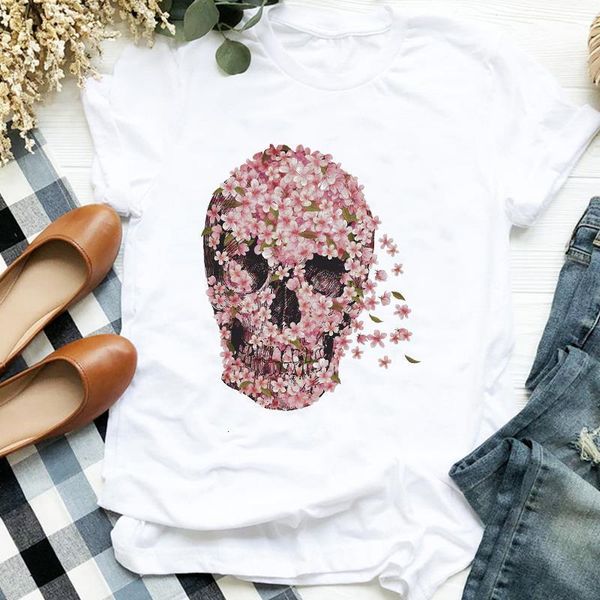 women lady floral short sleeve skull fall autumn halloween print tshirt female t tee womens shirt clothes graphic t-shirt, White
women lady floral short sleeve skull fall autumn halloween print tshirt female t tee womens shirt clothes graphic t-shirt, White