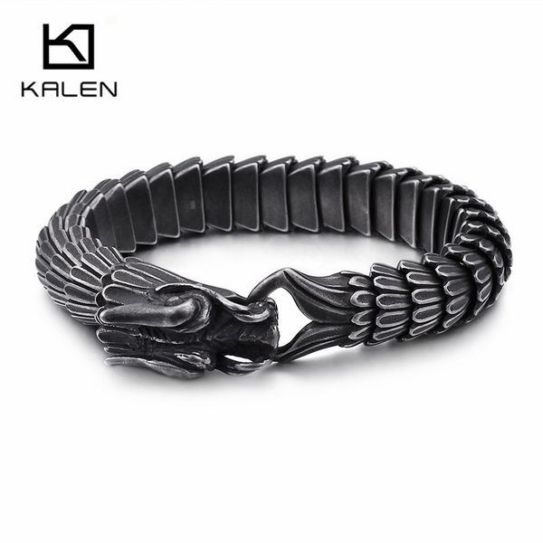 kalen punk animal dragon head charm bracelet men stainless steel black matte china dragon blessing bracelet bangle jewelry y200107, Golden;silver
kalen punk animal dragon head charm bracelet men stainless steel black matte china dragon blessing bracelet bangle jewelry y200107, Golden;silver