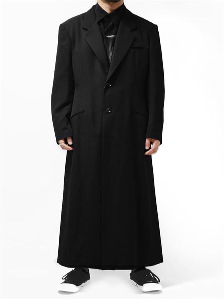 men's wool & blends woolen coat, suit, trench college long coat, Black