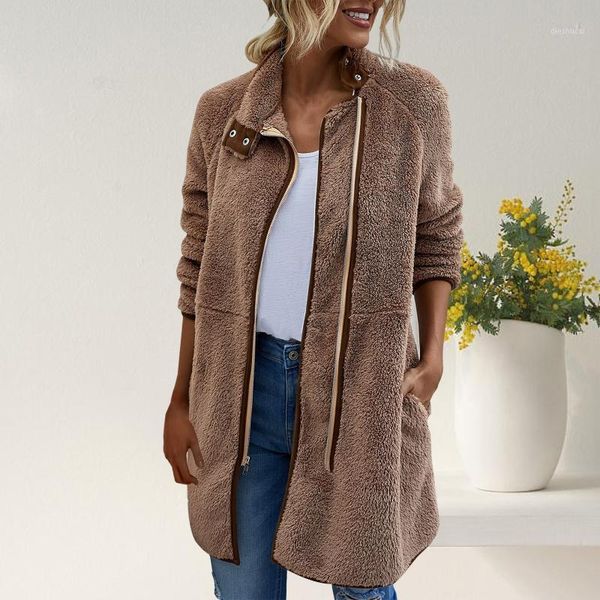 woman jacket teddy coat fleece long-sleeved warm zipper pocket plush jacket winter outerwear plush coats loose female jackets1, Black;brown
woman jacket teddy coat fleece long-sleeved warm zipper pocket plush jacket winter outerwear plush coats loose female jackets1, Black;brown