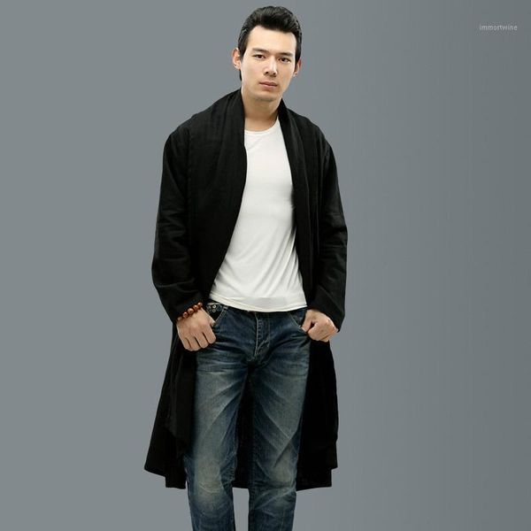 men's trench coats wholesale- men linen coat long shawl cardigan street punk loose fashion casual outerwear a681, Tan;black
men's trench coats wholesale- men linen coat long shawl cardigan street punk loose fashion casual outerwear a681, Tan;black