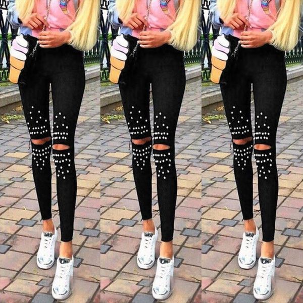 plus size leggings knee hole leggings 2020 new fashion stretch cut holes beads decoration women pants skinny high waist leggings, Black
plus size leggings knee hole leggings 2020 new fashion stretch cut holes beads decoration women pants skinny high waist leggings, Black