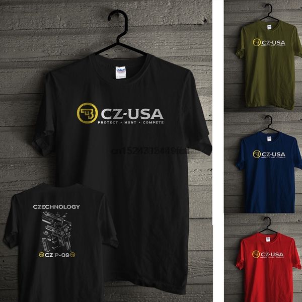 cz usa shirt 2 side ceska zbrojovka logo p 09 arm gun pistol men black t shirt sport hooded sweatshirt hoodie