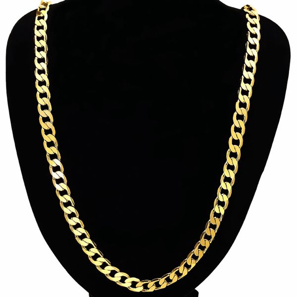 statement jewelry 18k yellow gold filled necklace mens jewelry trendy long cuban chain 30", Silver
statement jewelry 18k yellow gold filled necklace mens jewelry trendy long cuban chain 30", Silver