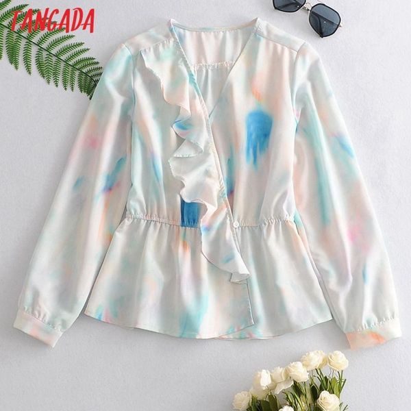 tangada women ruffle print shirts long sleeve v-neck 2020 new arrival female casual blouses 3w1191, White
tangada women ruffle print shirts long sleeve v-neck 2020 new arrival female casual blouses 3w1191, White