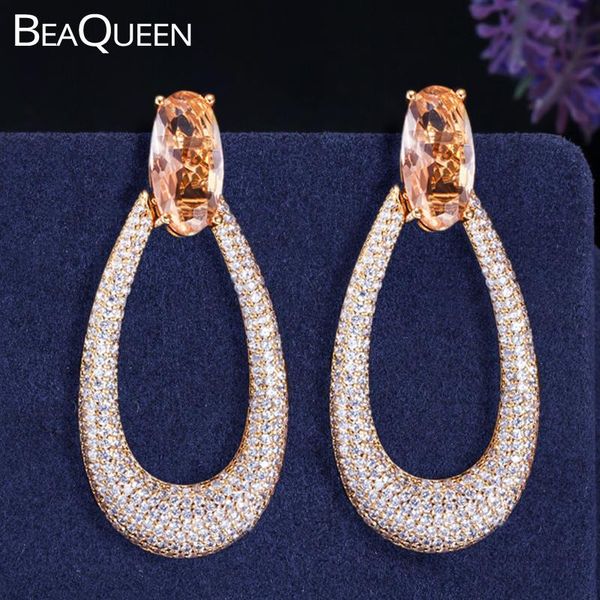 beaqueen big oval champagne crystal paved cubic zirconia long hollow geometry round dangle drop earrings wedding jewelry e304, Silver
beaqueen big oval champagne crystal paved cubic zirconia long hollow geometry round dangle drop earrings wedding jewelry e304, Silver