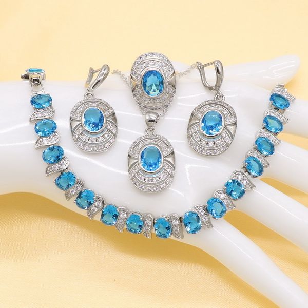 blue fashion jewelry set for ladies ring beautiful round baguette shape cubic zirconia necklace pendant earrings 201222, Slivery;crystal 
blue fashion jewelry set for ladies ring beautiful round baguette shape cubic zirconia necklace pendant earrings 201222, Slivery;crystal