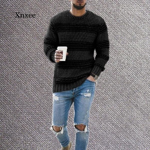 2020 brand men's sweater autumn winter pullover wool slim fit knitted sweater striped mens clothing casual patchwork pull homme1, White;black
2020 brand men's sweater autumn winter pullover wool slim fit knitted sweater striped mens clothing casual patchwork pull homme1, White;black