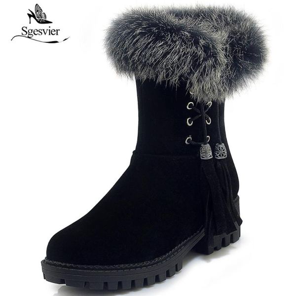 sgesvier faux fur tassel snow boots women 2020 winter warm square med heels ankle boots female shoes comfort casual size 43 b636, Black
sgesvier faux fur tassel snow boots women 2020 winter warm square med heels ankle boots female shoes comfort casual size 43 b636, Black